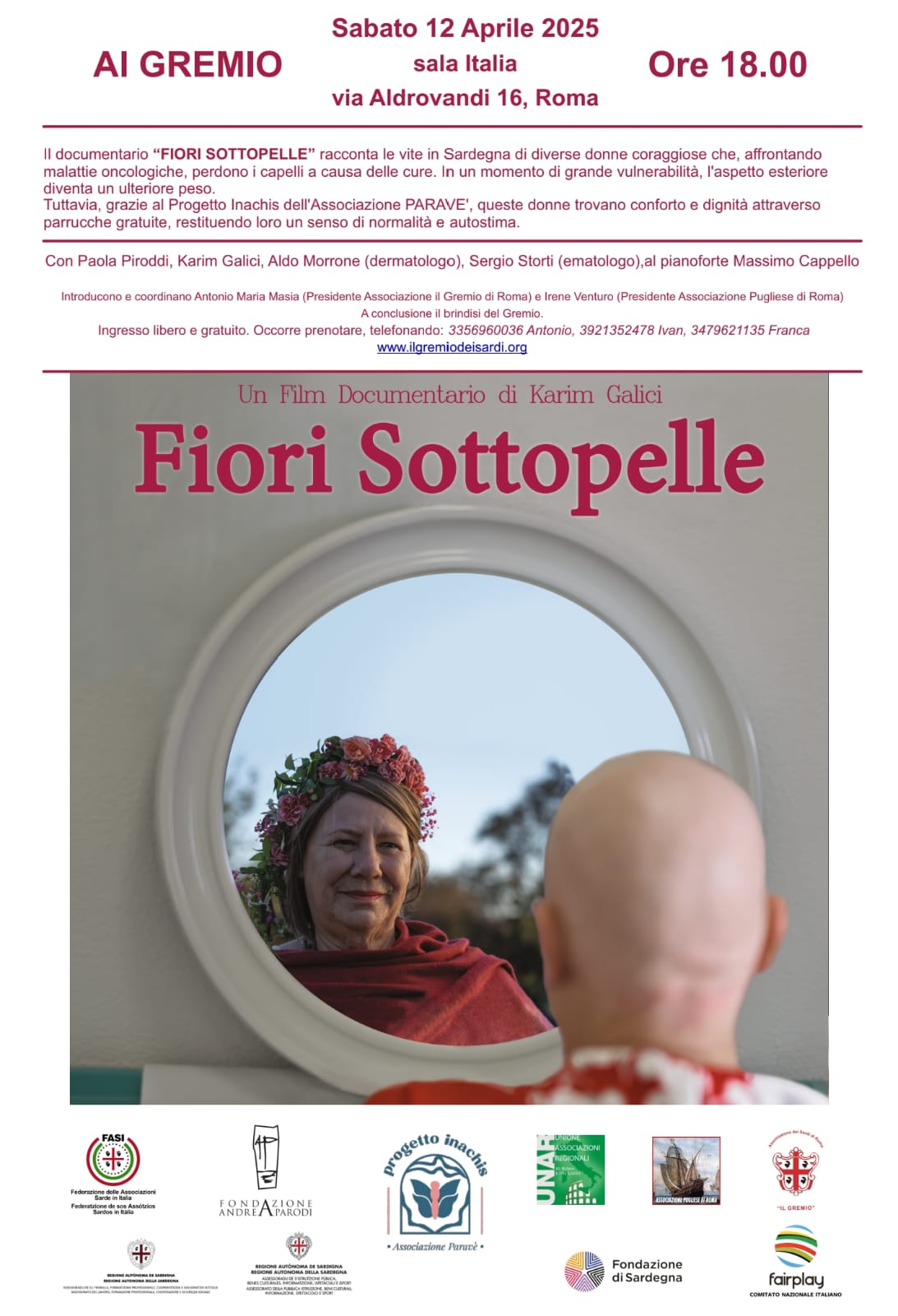 Locandina Docufilm FioriSottopelle Roma Gremio 12.04.2025